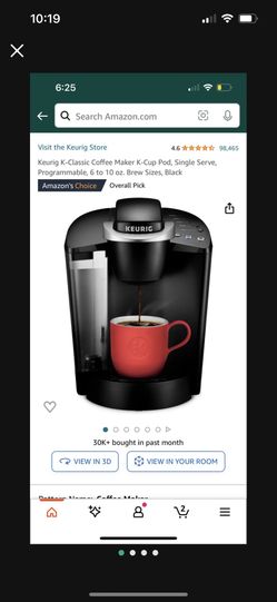 Keurig K-Classic Coffee Maker K-Cup Pod, Single Serve,, 6 to 10 oz. Brew Sizes, Black