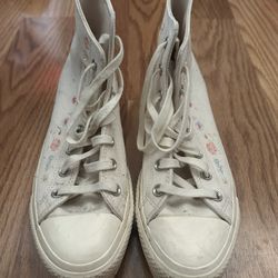 Platform Flower Converse - White/Creme
