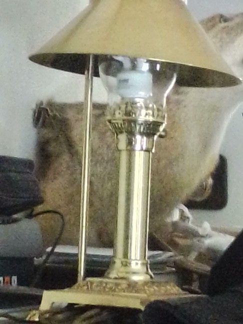 Vintage Hurricane Lamp With Adjustable Shade