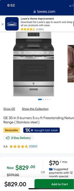 GE STOVE STAINLESS STEEL