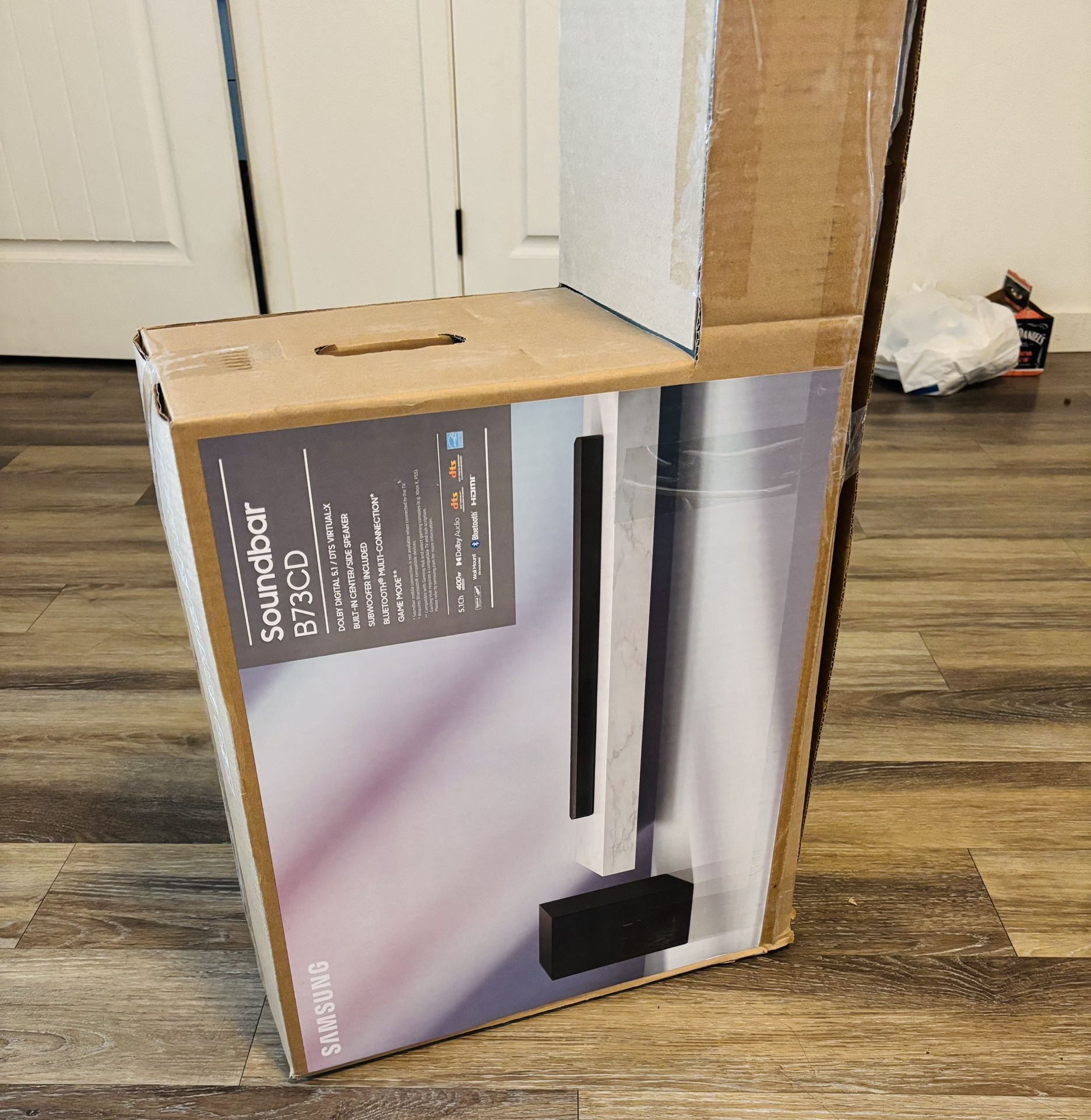 Samsung (HW-B73CD) – 5.1 Channel Soundbar System | Dolby Digital, Wireless Subwoofer, Adaptive Sound, Bluetooth & Surround Sound