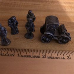 Miniature Pewter Model T Car and 4 People
