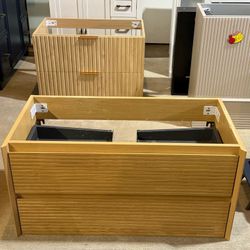 🔥Special Discount 🔥(Minor damage, does not affect the use) 36-inch floating dressing table, 2 soft-close drawers, wall-mounted bathroom cabinet (nat