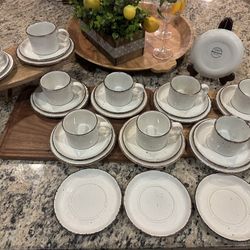 Vintage Stonehenge Midwinter “Night” Cups And Saucers TOTAL OF 31 PIECES IN SET