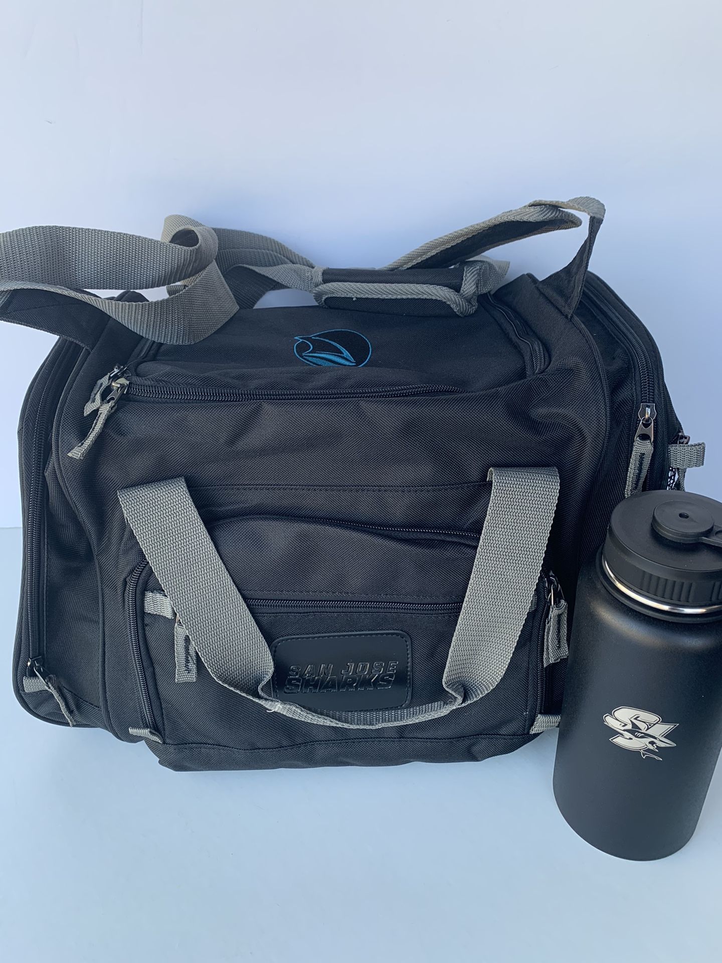NEW San Jose Sharks - duffle cooler and stainless steel bottle