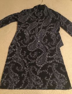 Like New Dress Set Two Pieces Size 6 No Stretching Color Dark Blue Brand HILLARD&HANSON