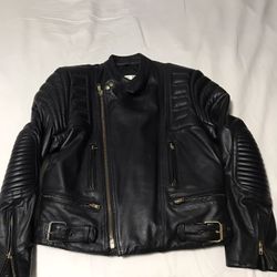 His and Hers Vintage BERMANS Leather Motorcycle Jacket Men's size 40 woman’s size 12