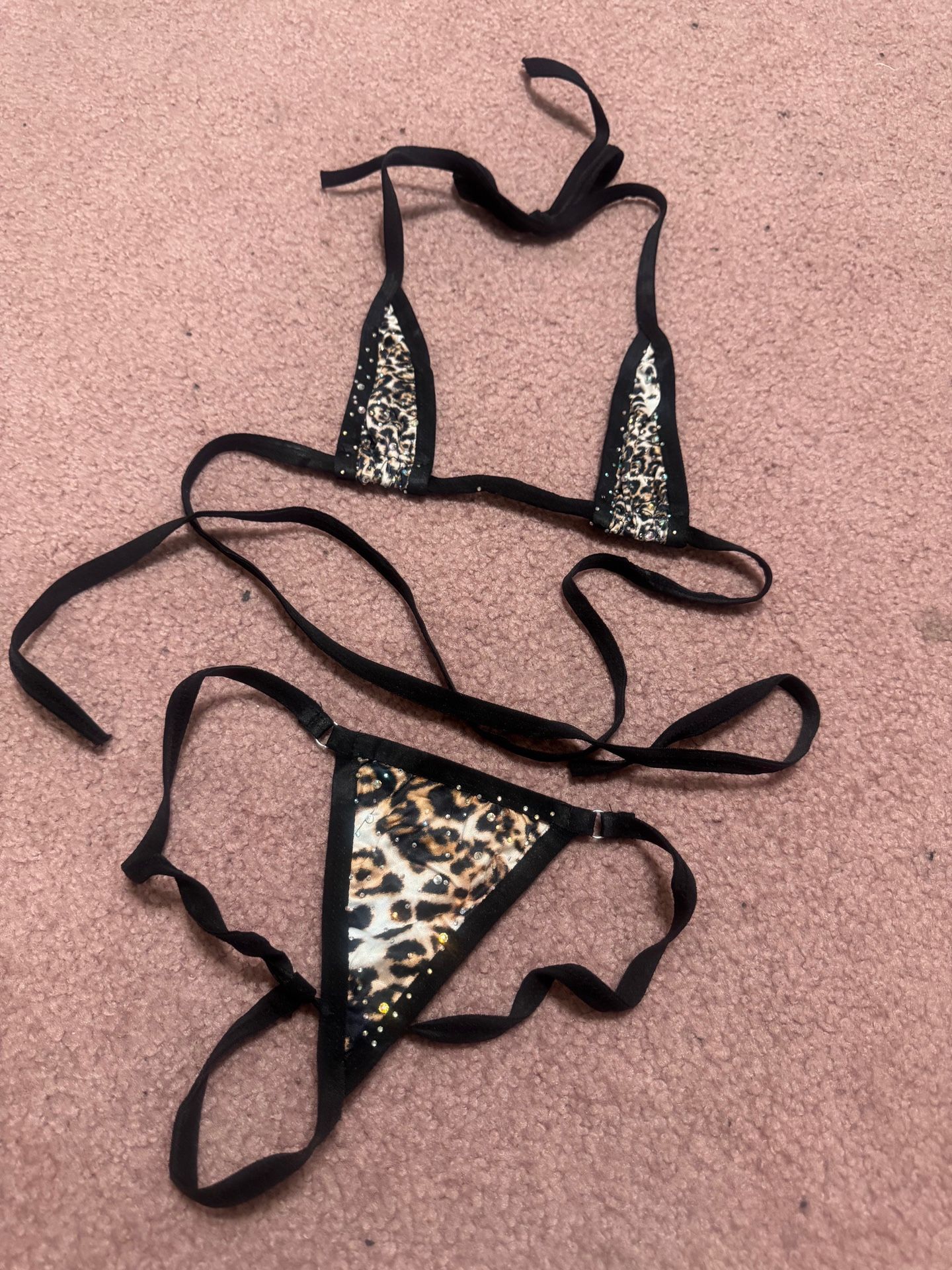 New One Size Cheetah Leopard Bikini Lingerie Set