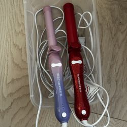 💖BEACHWAVER B1.25 SHIMMERING RED CURLING WAND 💖