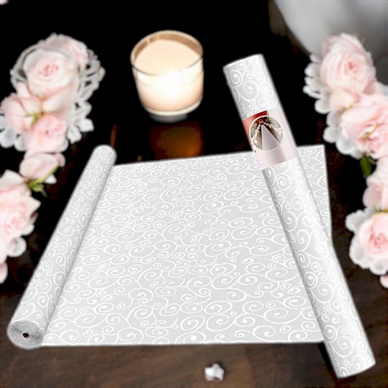 Scroll Print Wedding Aisle Runner 36x100