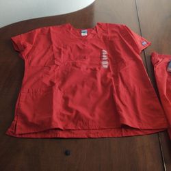 Brand New Red Cherokee Scrub Set Large 