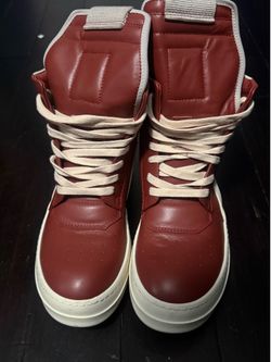 Rick Owens Geobasket High-Top Sneakers – Burgundy/Oxblood