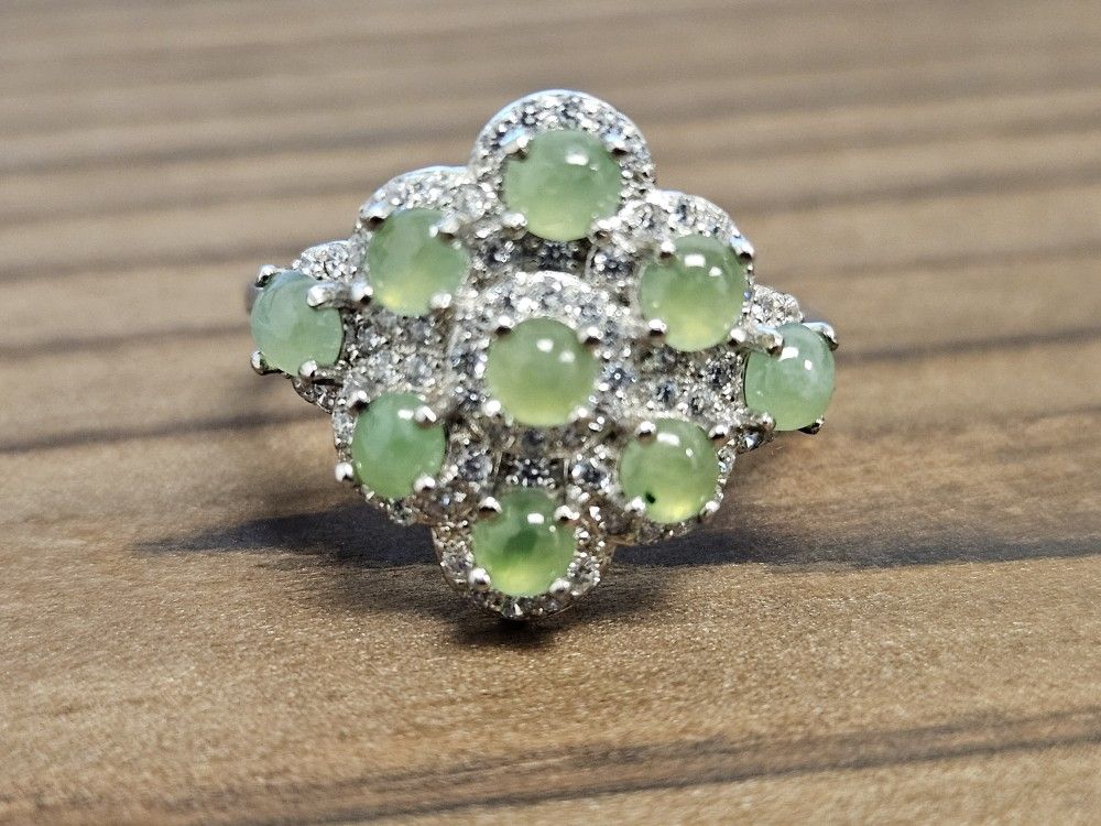 Natural Burmese Jadeite 925s Ring