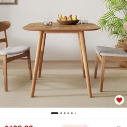 Mid-Century Modern Dining Table – Natural Wood (Like New)