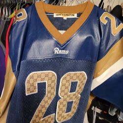 Jeff Hamilton Marshall Faulk Gucci Leather Football Jersey