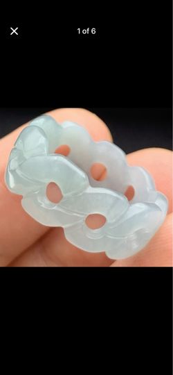Light green jadeite certificate good fortune jade knott ring circle size5.25, 6.5,6.75,11,11.25, 12,