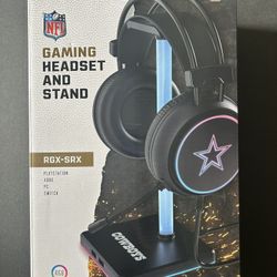 NFL Dallas Cowboys Gaming SOAR Headset RGX-SRX USB Led Color Changing Stand