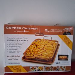 XL Copper Crisper Oven Air Fryer Pan Set