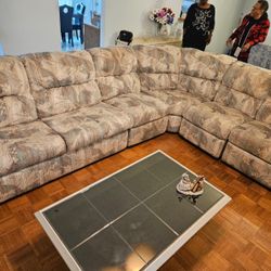 5 Piece Sectional w/Sofa Bed and 2 Recliners