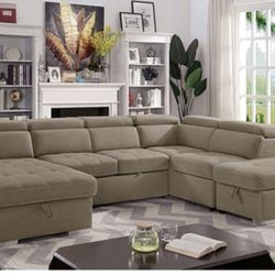 New Sleeper Sectional Sofa Couch with Storage! Includes Free Delivery 🚚! 