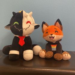 Dream SMP You Tooz Rambo And Fundy Plush Sitting Limited Edition