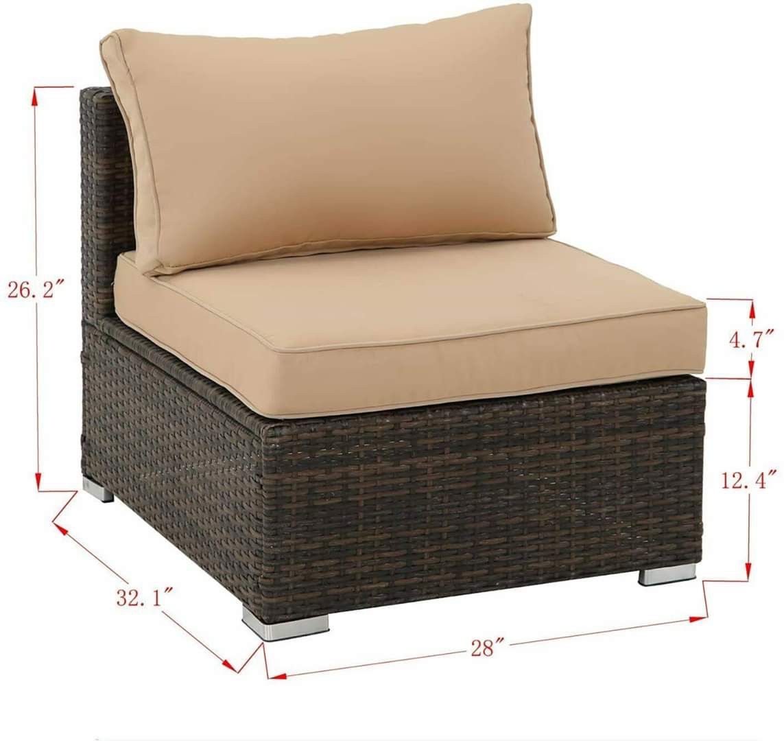 2PCS Wicker Cushioned Sofa Set