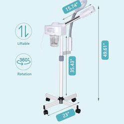 Professional 2 in 1 Facial Steamer for Face Deep Cleaning Ozone Face Steamer with 5X Magnifying Lamp Hot Mist Function 