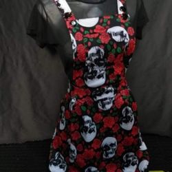 Skull And Roses Overall Dress