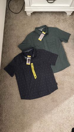 Button Down Shirt Small Hunter Green And Gray New
