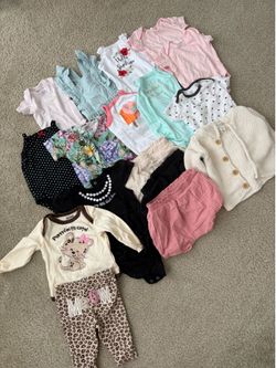 Baby Girl Clothes Lot (0-12m) – 30+ Pieces
