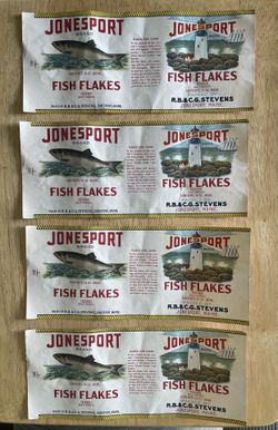 JANESPORT, MAINE FISH FLAKES LABELS