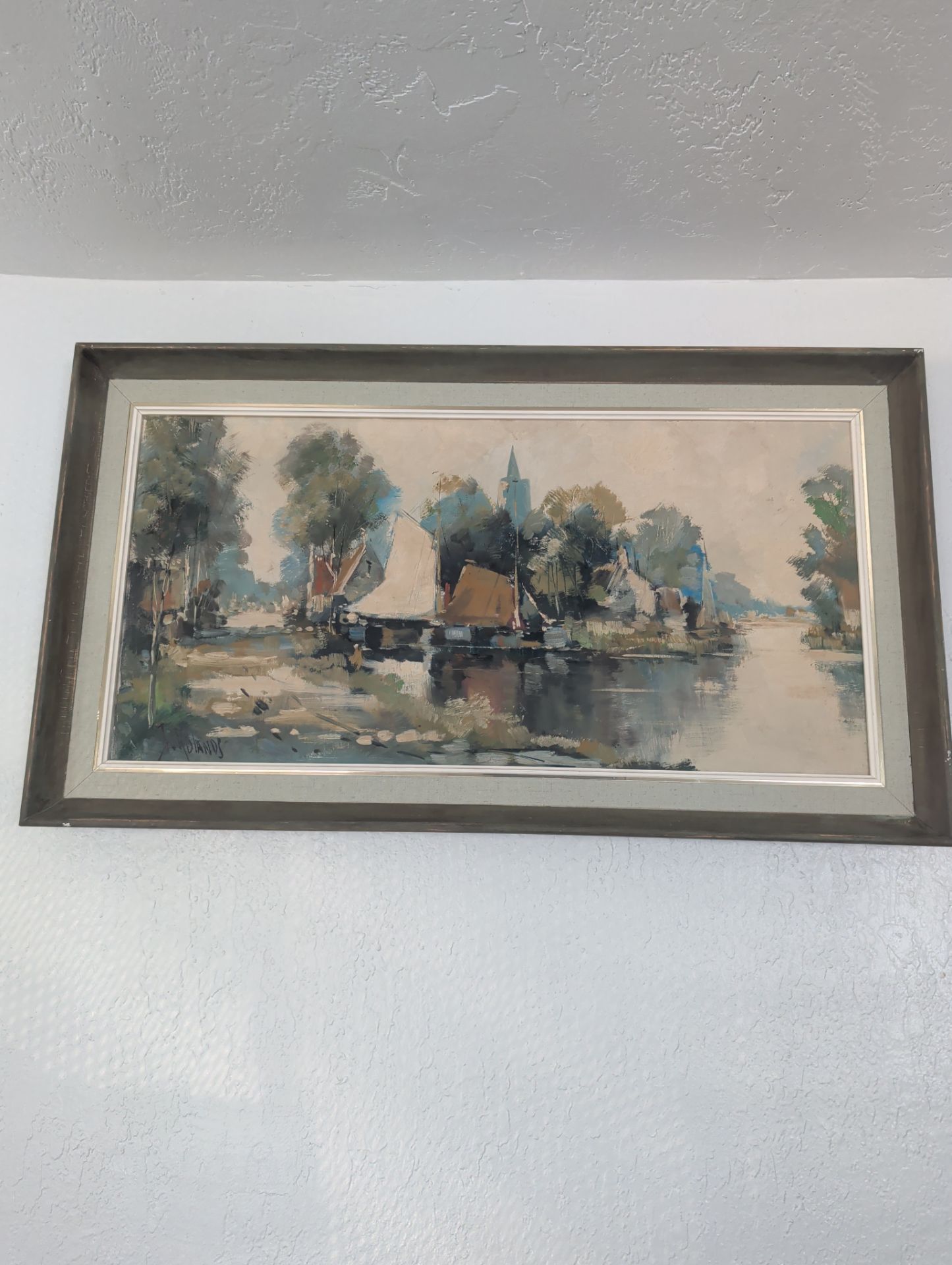 Mid Century oil painting by J. Rolands