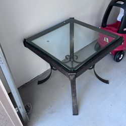 26x26 End Table Steel And Glass 