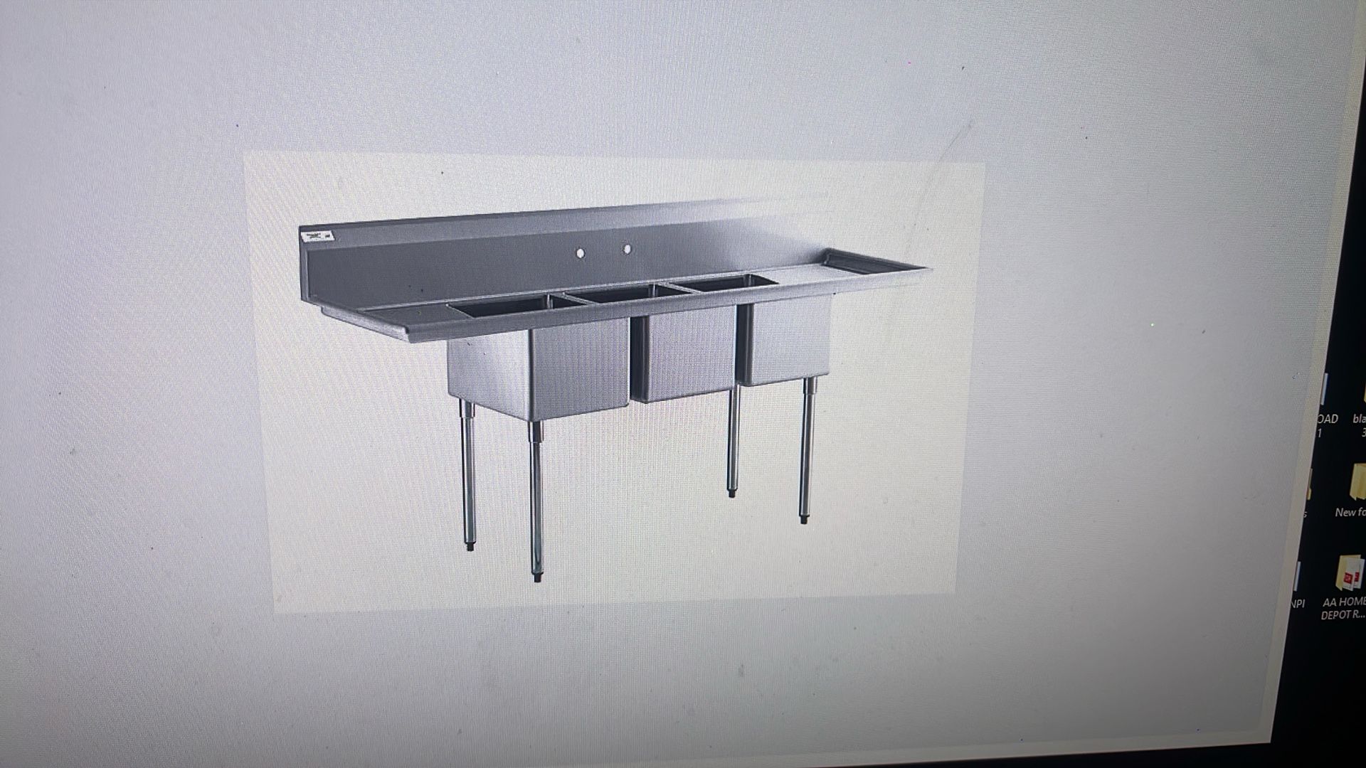 3 Compartment Sink With Two Drainboards