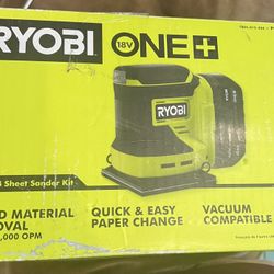 RYOBI ONE+ 18V Cordless 1/4 Sheet Sander Kit with 4.0 Ah Battery and Charger