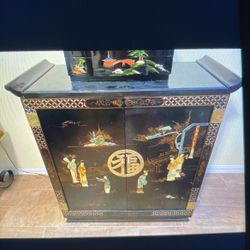 MID CENTURY BLACK  ORIENTAL DRY BAR