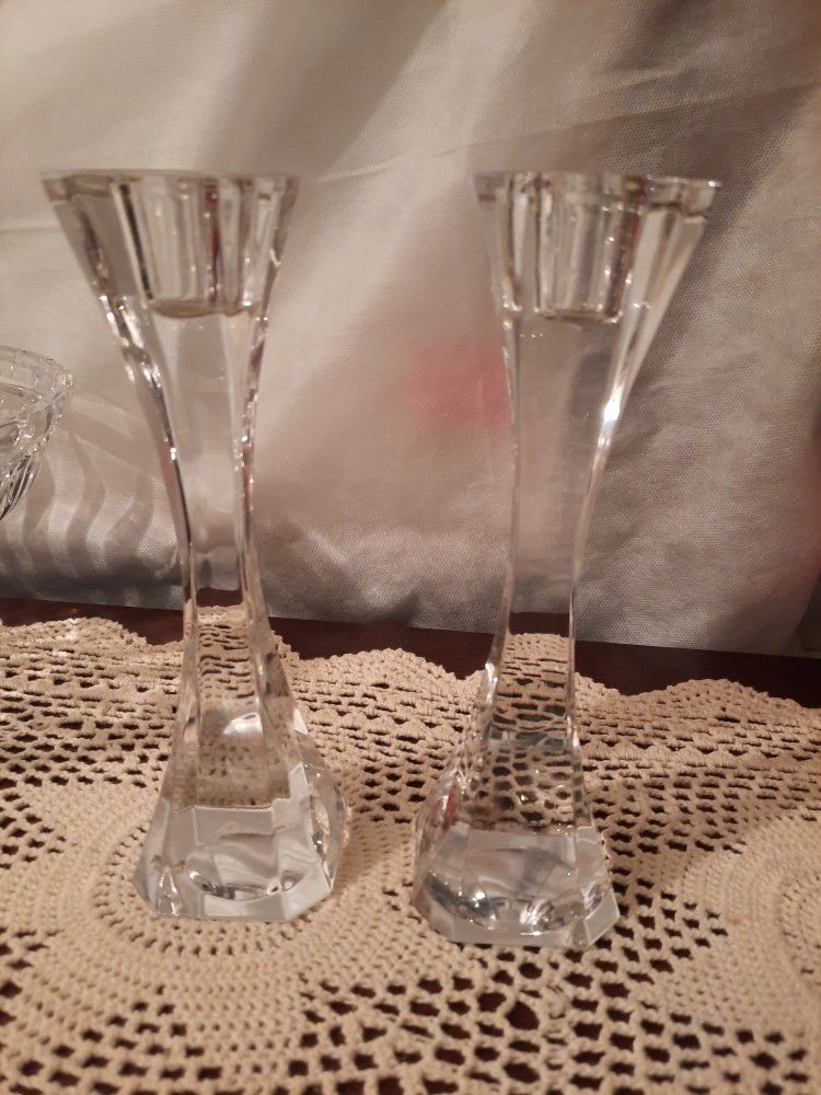 Crystal Villeroy And Bock Candle Sticks