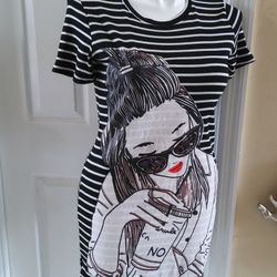 Black-and-white striped Mini dress