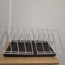 [Set of 2] Multi-Purpose Kitchen Organizer Racks - White Metal