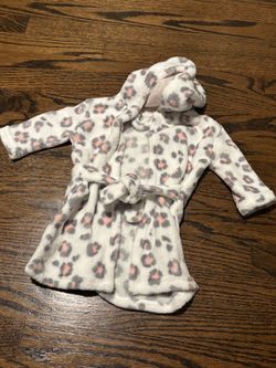 Baby Fleece Hooded Robe Leopard Print