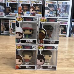 4 BITTY Stranger Things 1" Funko Pops Will Mike Lucas Dustin Byers Wheeler TV