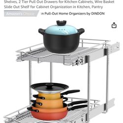 2 Tier Pull Out Drawers for Kitchen Cabinets