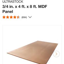 8 Sheets Of 3/4” MDF
