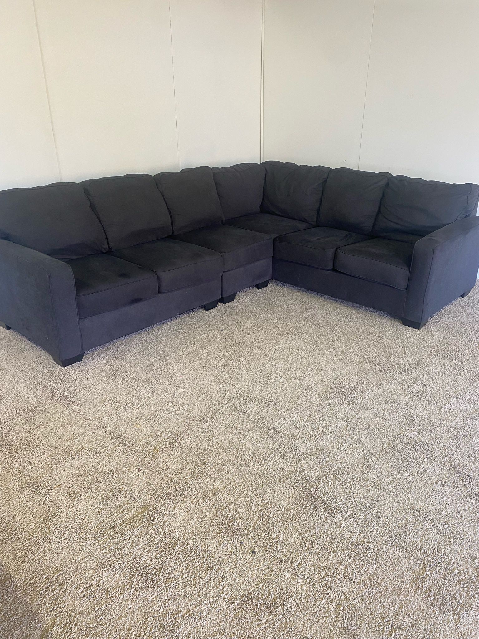 Charcoal Gray Sectional Couch Sofa *Free Delivery*