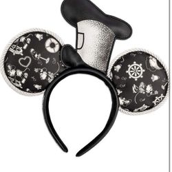 Loungefly x Disney Mickey Mouse Steamboat Willie Applique Hat Rope Piping Headband