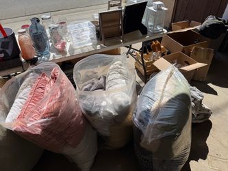 Lot of 4 Large Bags of Bedding and Linens