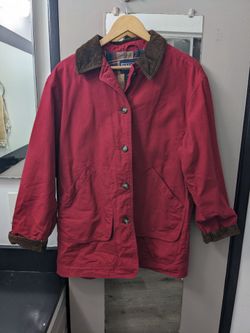 Red Vintage Lands End Women's Chore Style Coat