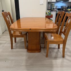Dining Table Set - Solid Wood 