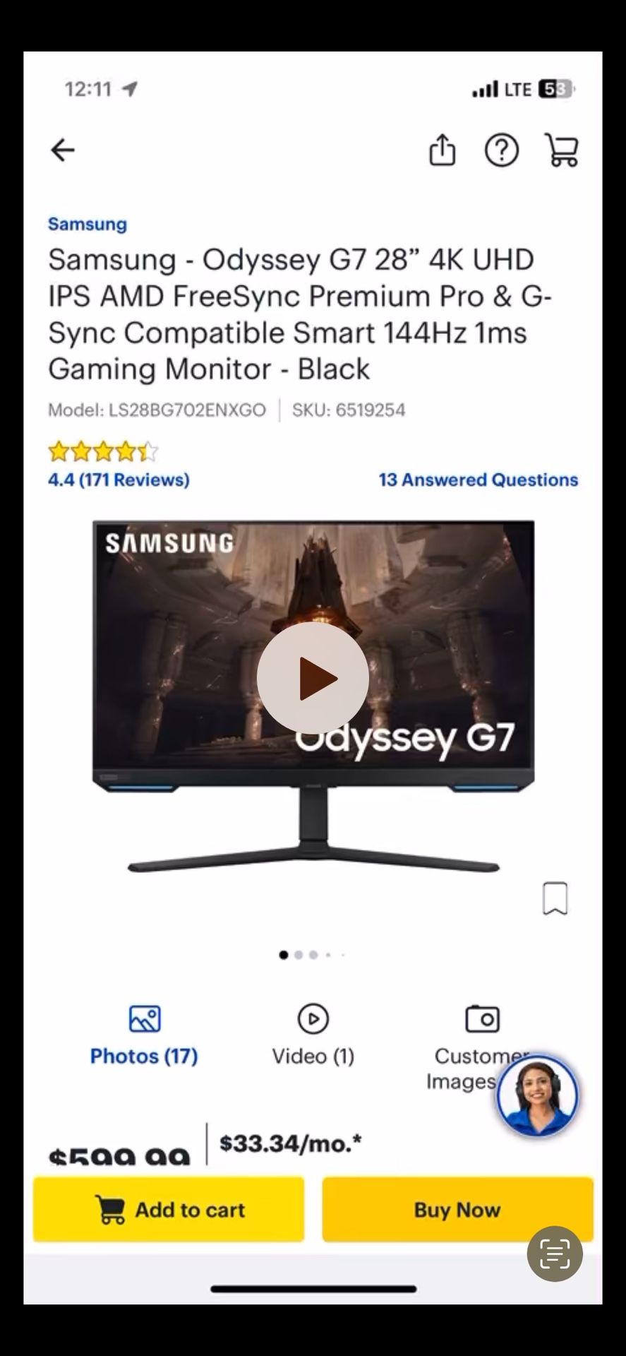 Odyssey G7 Gaming monitor
