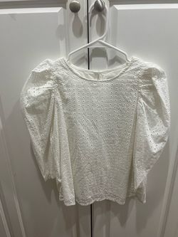 Women's eyelet white blouse size small